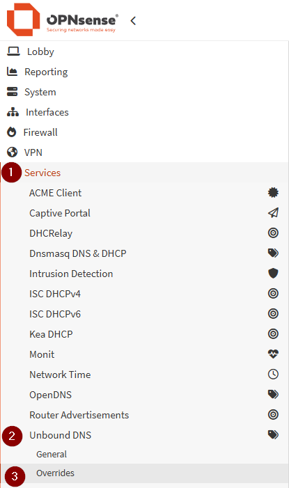 opnsense DNS overrides
